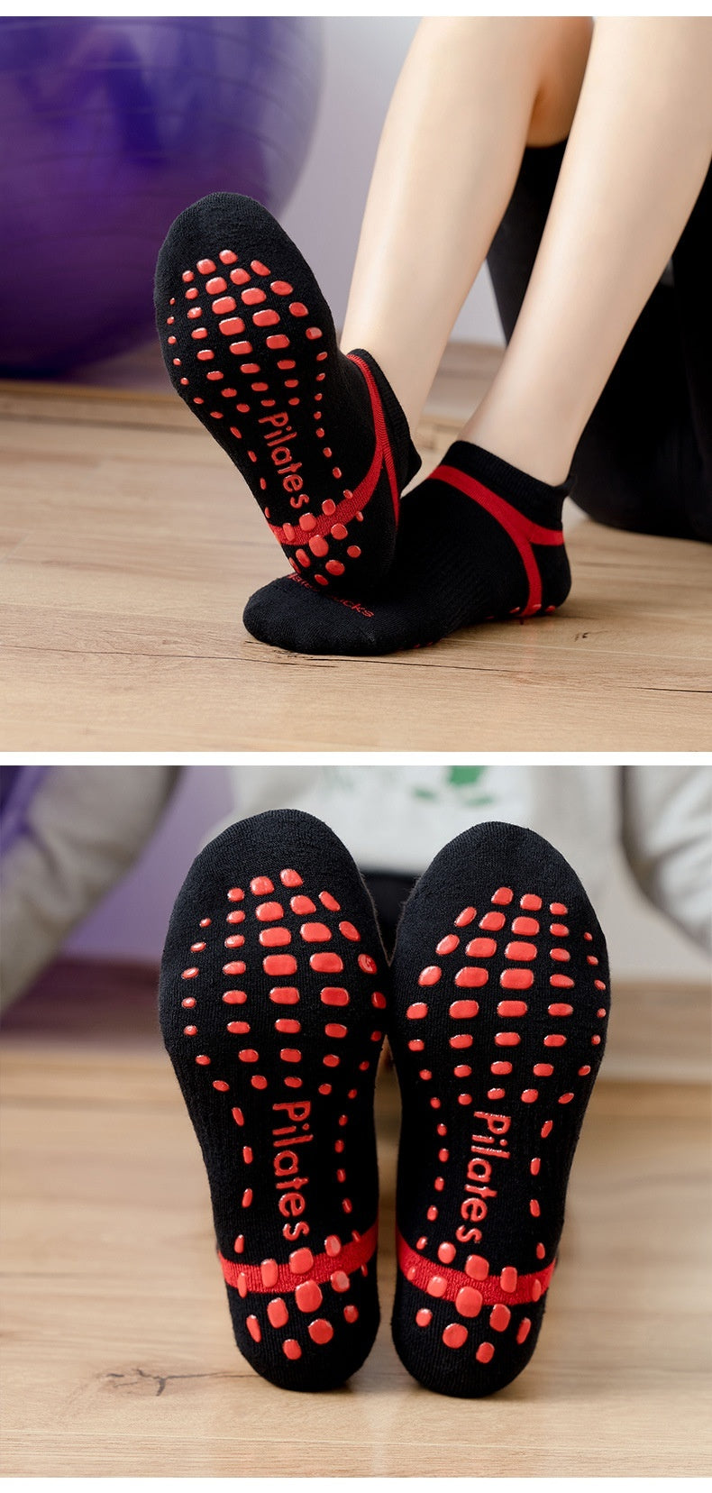Chaussettes antidérapantes Yoga & Pilates confortables