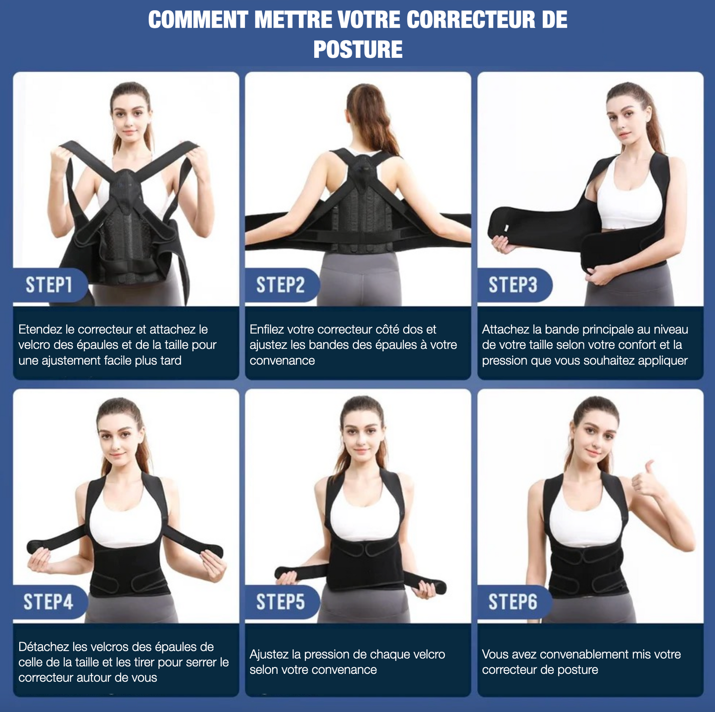 Correcteur de posture pour adultes - Bon maintien dorsal