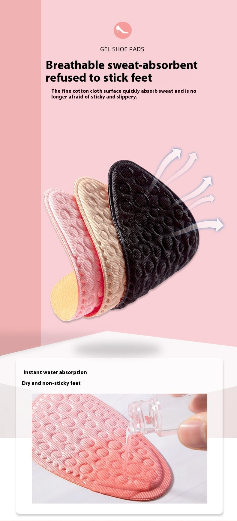 Semelles respirantes anti-friction pour chaussures