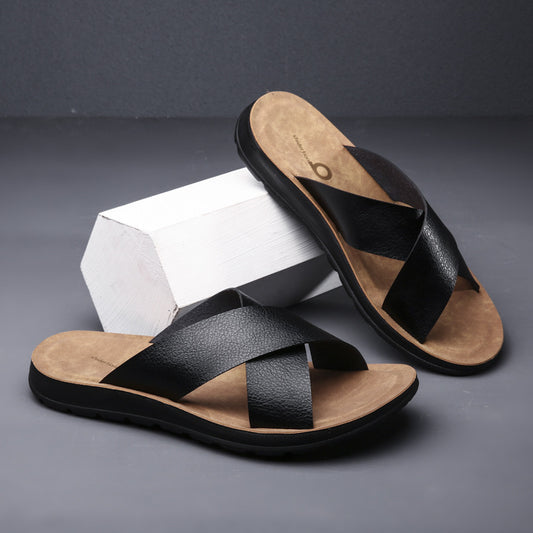 Mules  Homme Aspect Cuir - Antidérapantes à Semelle Souple