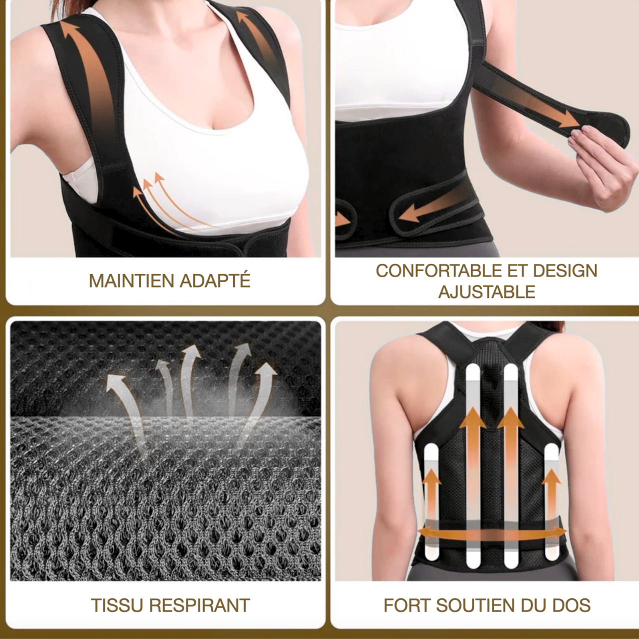 Correcteur de posture pour adultes - Bon maintien dorsal