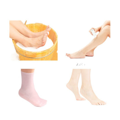 Chaussettes Montantes Hydratantes en Silicone Réutilisables – Soin Pieds Secs